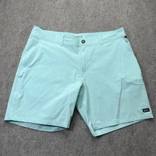 Pelagic Mako Hybrid Fishing Shorts Men 40 Blue Solid Stretch Performance 8"