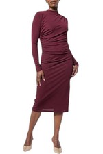 G by Giuliana Women's Knit Front Drape Maxi Dress Wineberry
