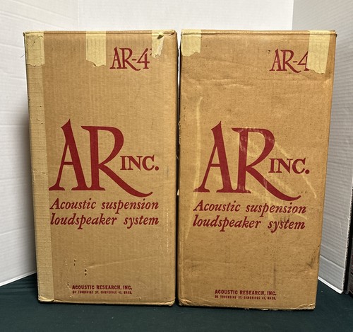 VTG Acoustic Research AR 4x Speaker Set Of 2 with Original Boxes Very Good! READ
