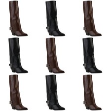 Damen Gefütterte Cowboystiefel Stiefel Spitze Schnallen Schuhe 841790 Mode