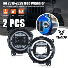 VLAND LED Headlights For Jeep Wrangler JL Gladiator 2018-2025 W/Animation LH+RH