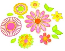 flower leaves wall sticker peel  stick 5 inch 13pc