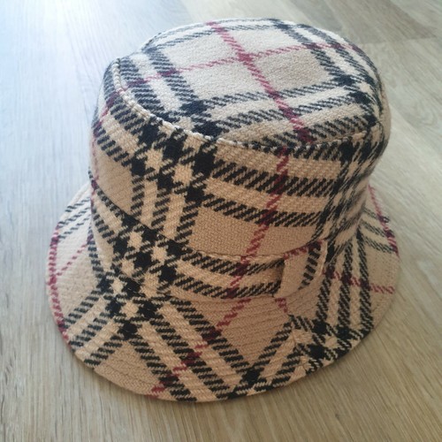 Burberry Vintage Unisex klassisch beige Haymarket Bucket Wollhut Kappe klein - Bild 2 von 10