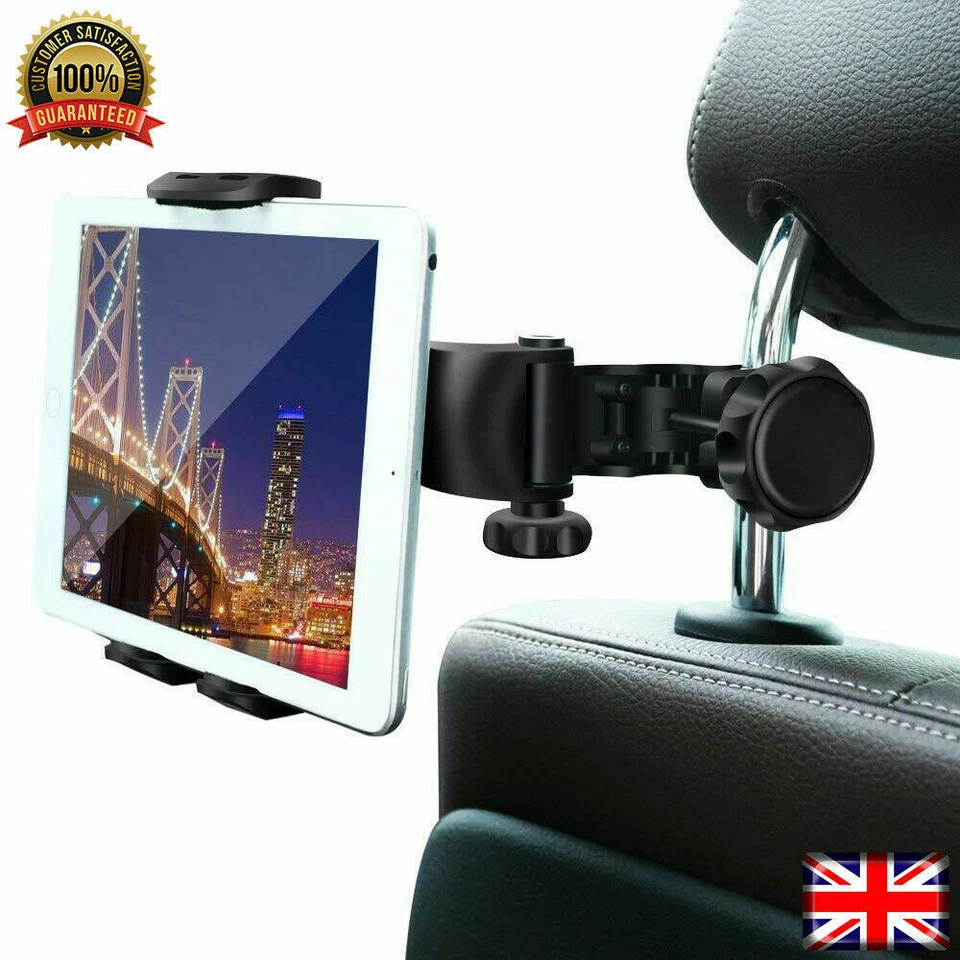 Headrest Mount Car Tablet Holder 360 Adjustable Backseat For All Tablets Phones - Image 2 of 4