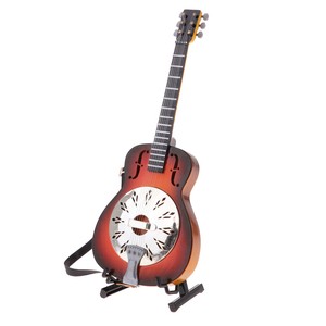 1/6 Escala Modelo Mini Instrumentos musicales Guitarra de Madera con  Soporte Decoración #5 | eBay