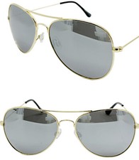 Mens Womens POLARIZED Sunglasses Classic AVIATOR Unisex Polar Gold/Mirror