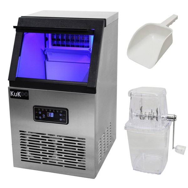 Eis WüRfel Maschine Gastro EiswüRfelbereiter EiswüRfel Ice Maker 40KG Edelstahl-image
