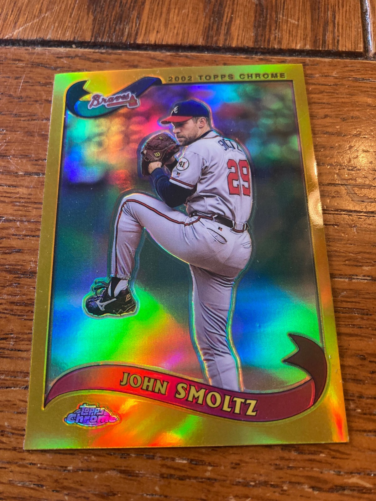 2002 Topps Chrome Gold Refractor #145 John Smoltz Braves HOF