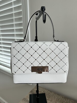 NWT Michael Kors Violet Callie Optic White Leather Medium Satchel