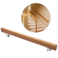 Wood Handrail For Steps Stair Railing Hand Rail Kit Non-Slip Wall Hand Railings