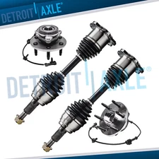 Front CV Axle Shaft + Wheel Hub & Bearings for Chevy Silverado GMC Sierra 1500