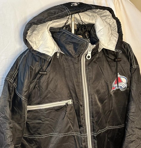 NWT Vintage NHL Colorado Avalanche Logo Athletic Puffer Zip Up Hooded Jacket 2XL - Picture 3 of 6