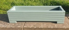 sage green long Wooden Decking Planter/Window Box/Trough/Garden/Herb/Flower 