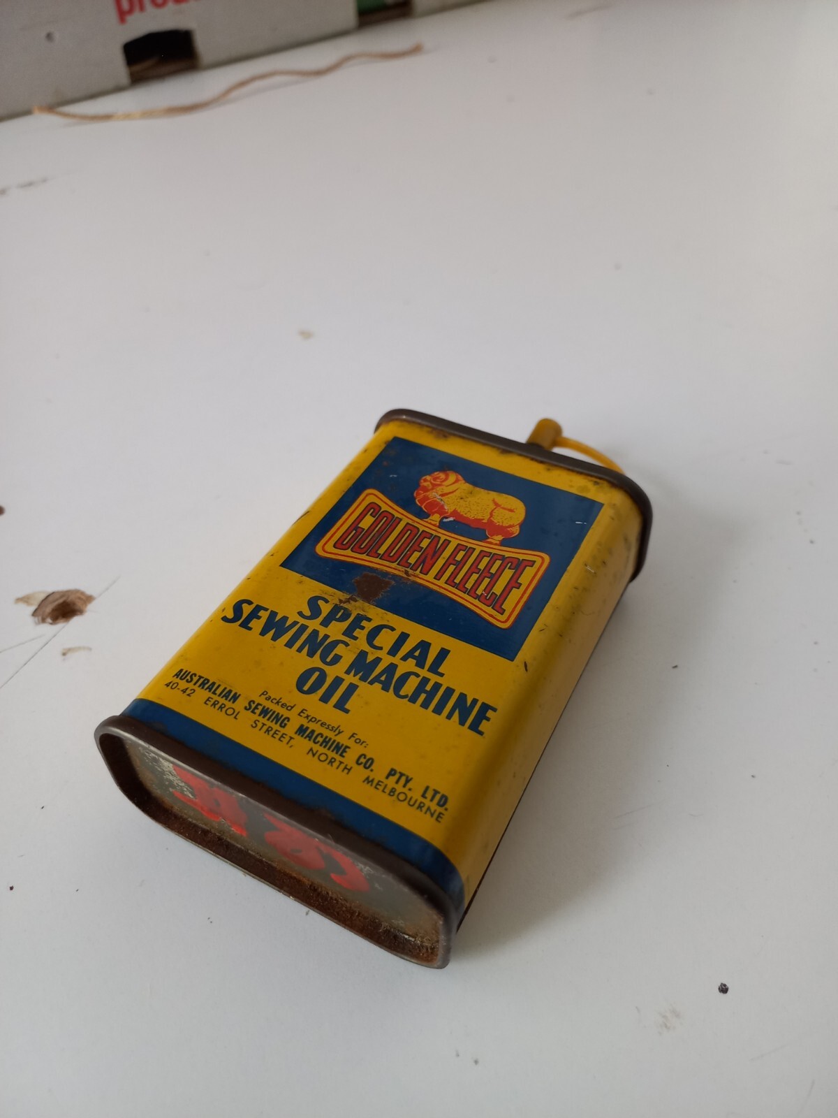 Golden Fleece Special Sewing Machine 4oz Oiler Tin eBay