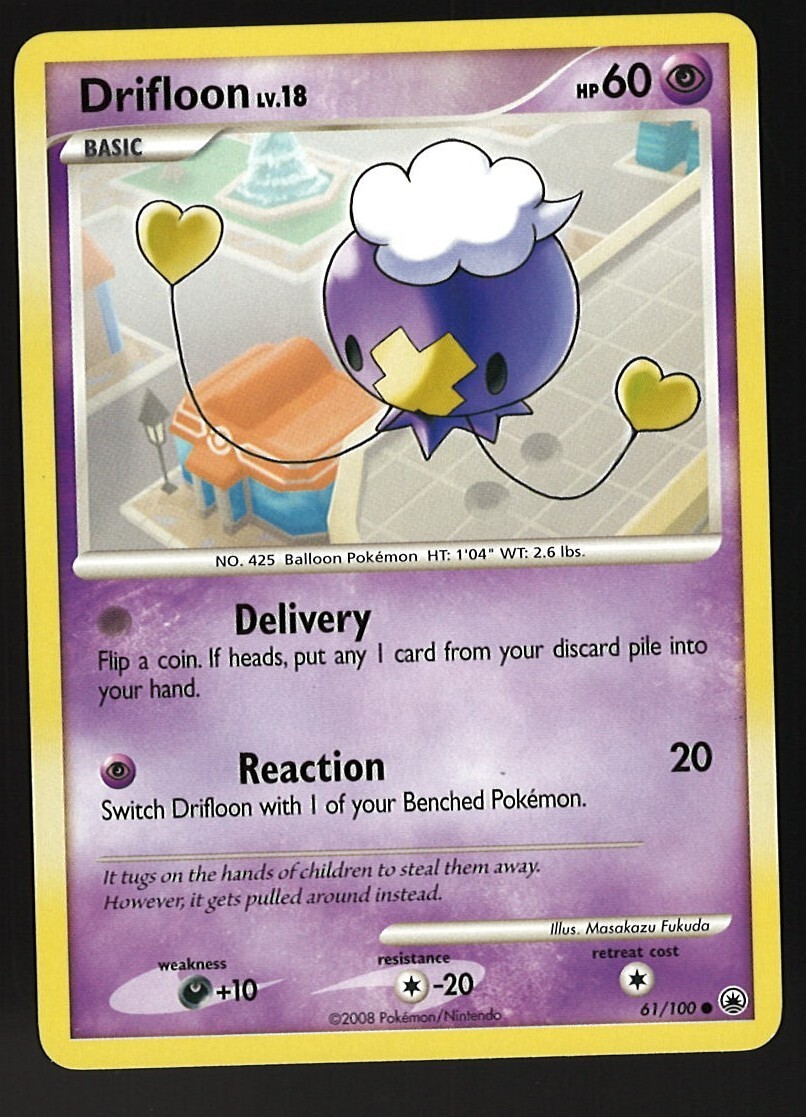 Drifloon 61/100 Pokemon Card Majestic Dawn Common 60 HP Near Mint KE