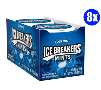 ICE BREAKERS Coolmint Sugar Free Breath Mints Tins, 1.5 oz (8 Count)