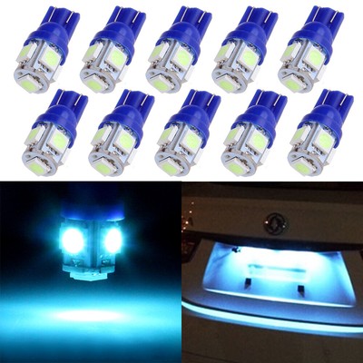 10 Ice Blue T10 Wedge 5-5050SMD W5W 168 194 LED bulb Instrument Cluster Lights