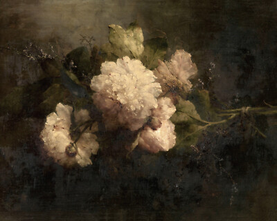 1800s Still Life with Peonies Painting Giclee Print on Fine Art Paper
