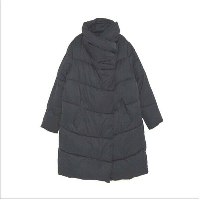 zara puffer coat with wrap collar