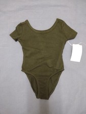 NWT Girl 's Leotard 2 3 XXS Black Ballet Dance Wear Danskin Now Short Sleeve New