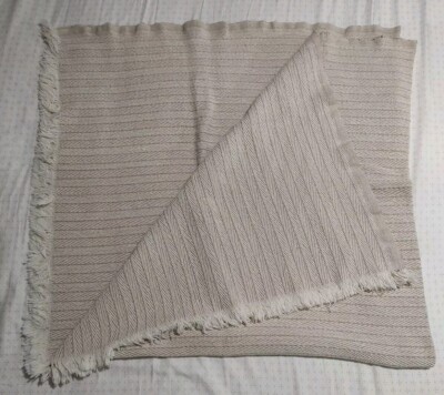 Gold Case Blanket Throw Made in Turkiye 100% Cotton 53''x56'' Beige