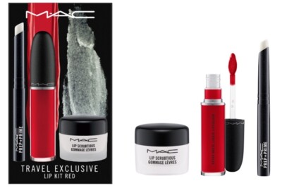 Mac Travel Exclusive Lip Kit Red Geschenkset - Scrub, Primer & Retro Matte Liquid