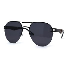 SA106 Luxury Half Rim Tear Drop Shape Round Pilots Sunglasses