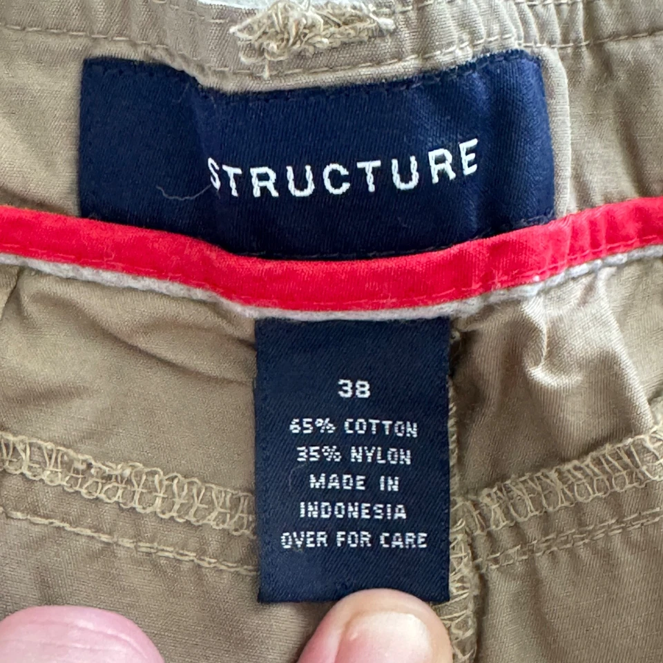 Vintage Structure Mens Cargo Shorts Size 38 Waist Tan 6 Pockets Y2K - Image 3 of 3