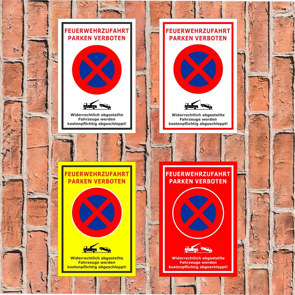 BAUER-SCHILDER Schild Feuerwehrzufahrt - Parken verboten - in 4 Größen - S00350-024