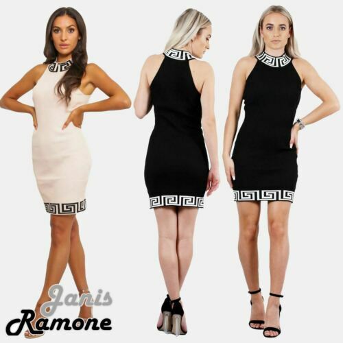$645 Ramy Brook Women's Ivory Eliza Halter Neck Stretch Dress Size S | eBay  UK