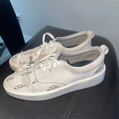 FEAR OF GOD 101 LACE UP SNEAKER BONE & FOG PRINT Size 10 43