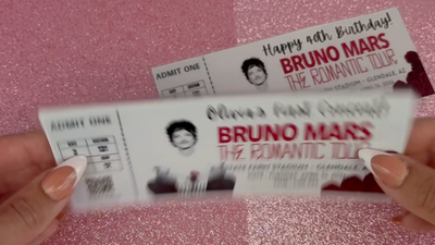 Customized Souvenir Bruno Mars Romantic Tour Concert Ticket