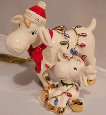 Lenox Marcie & Baby Marcel Moose w/ Lights Ornament 2019 Christmas NEW in BOX