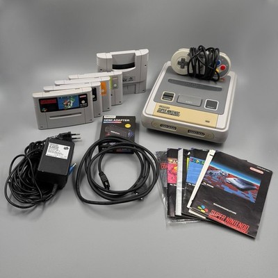 Super Nintendo SNES Konsole Set 4 Spiele HDMI Game Boy Adapter Controller BDA