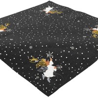 Tischdecke Weihnachten Weihnachtsdecke Grau TischwäSche Bestickt 85X85 Engel