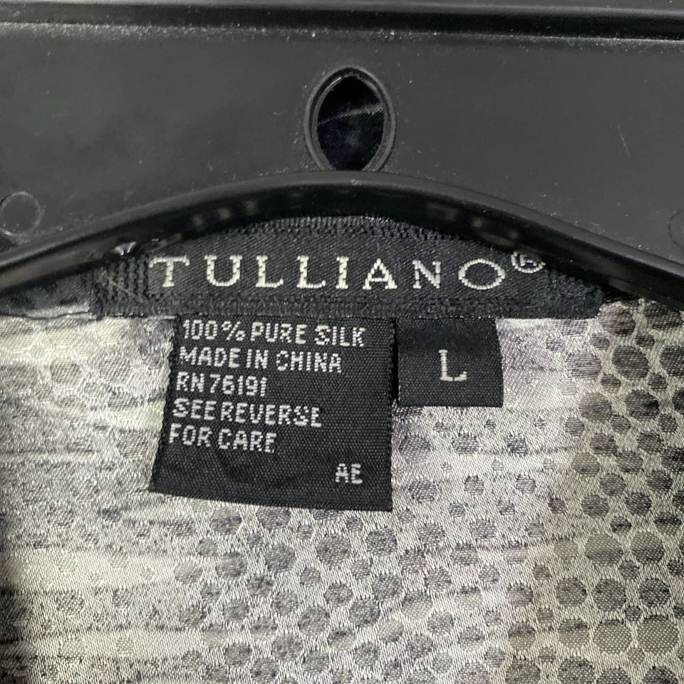 Camisa hawaiana de seda Tulliano para hombre grande floral manga corta 24x31 crucero playa Foto 2 de 4