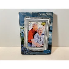 New The Imperial Collection Lacquered Silverplated Satin Finish 4x6 Photo Frame