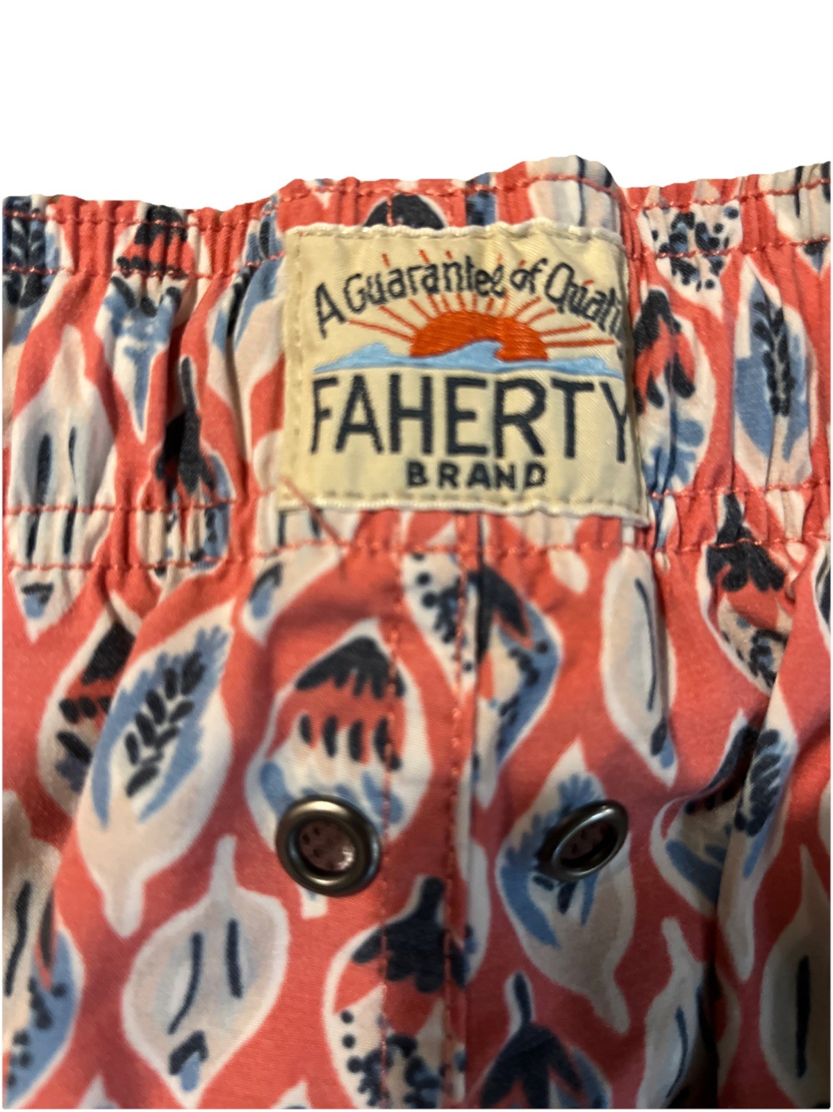 Faherty Men’s Swim Trunks Medium Patterned Elasti… - image 4