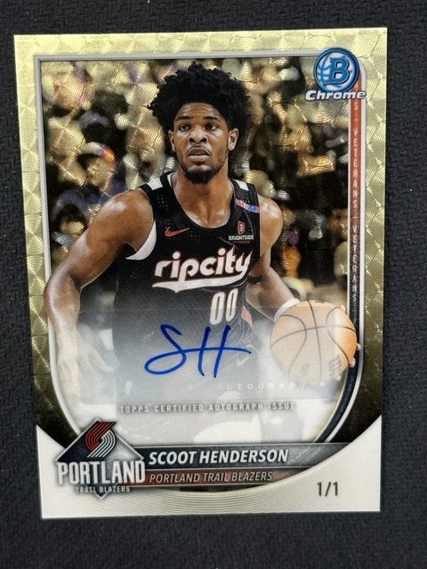 Scoot Henderson 2025-26 Bowman Basketball Superfractor Auto Blazers #BCASH 1/1