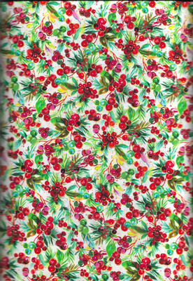 45'' 100%  cotton   Christmas fabric ''Holly Berries ''  by Oasis Fabrics