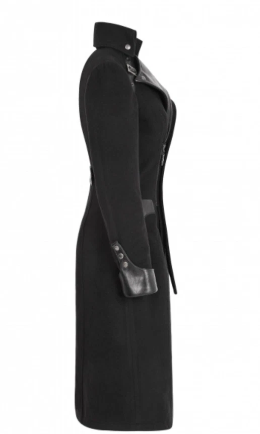 Nuevo con etiquetas Abrigo Chaqueta Negro Steampunk Steampunk Gótico Metal Militar Nuevo PUNK RAVE LG Foto 4 de 4