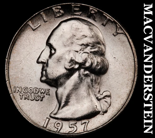 1957 Silver Washington Quarter - Choice Gem Brilliant Unc  Lustrous  #i6856