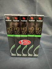 Fuji - VHS High Quality HQ 120 6 Hours Blank Video Cassette Tapes - 5-Pack - New