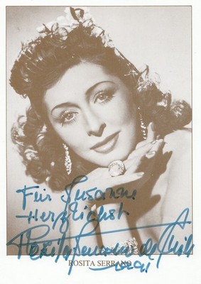 Rosita Serrano+ - original Autogramm auf Karte - ''DIE SINGENDE NACHTIGALL''