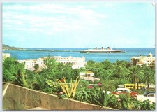 Vintage 1964 Postcard Las Palmas de Gran Canaria Partial View Ship & City