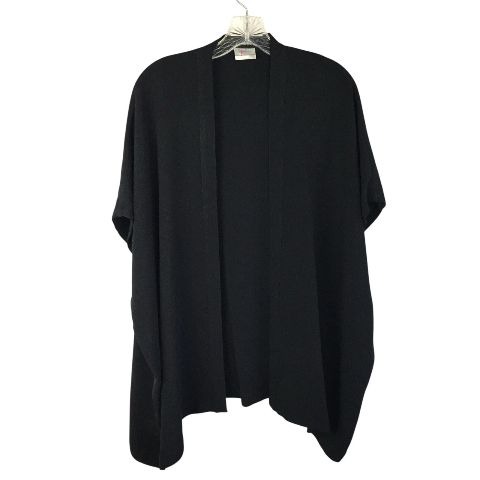 Eskandar Silk Open Front Lagenlook Poncho Top Cardigan Womens One Size 34" x 29"