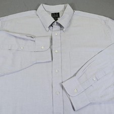Jos A Bank Royal Oxford Dress Shirt Mens XL 17-36 Grey Button Cotton Classic