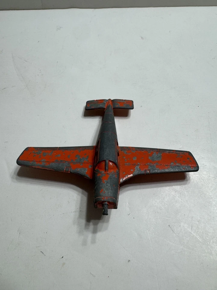 Vintage Tootsie Toy Beechcraft Bonanza Orange Die-cast Airplane As Is - Image 2 of 4