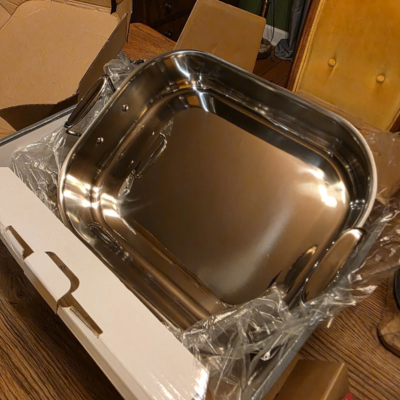 All-Clad Stainless Steel 13"x 16" Roaster With Rack ~ Open-Box ~ NEVER USED