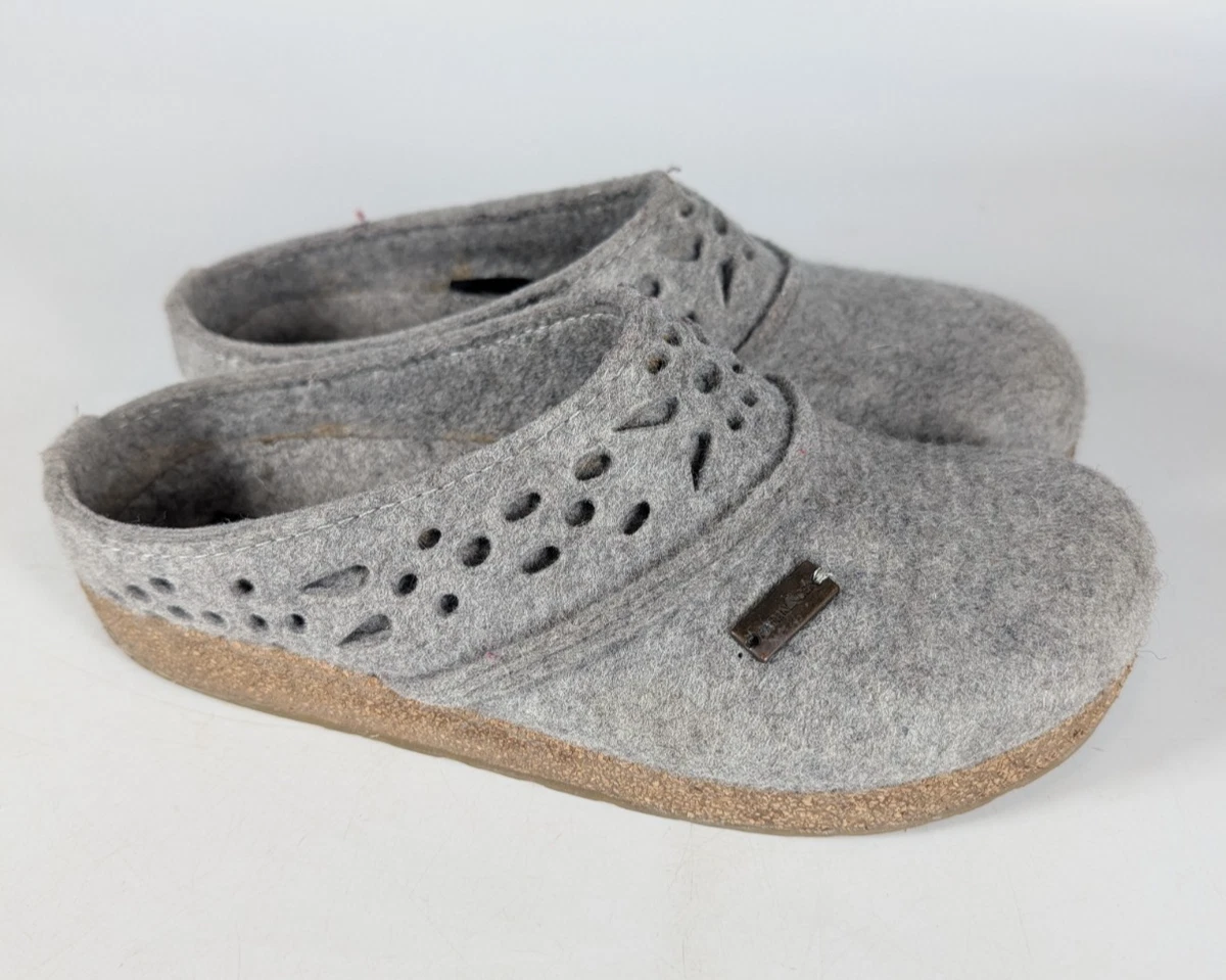 Haflinger Grizzly Boiled Wool Clogs Grey Felt Slip On Shoes Men 9 Women 11 EU 42 Haflinger Grizzly Margherita Silver Grey - Shoemates Footwear main image 4